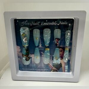 K‑Pop Press‑On Nails ~ Hex‑Hunt Blue Kawaii Star Set ~ NWT